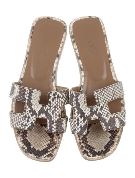 hermes slippers for ladies|Hermes snakeskin sandals.